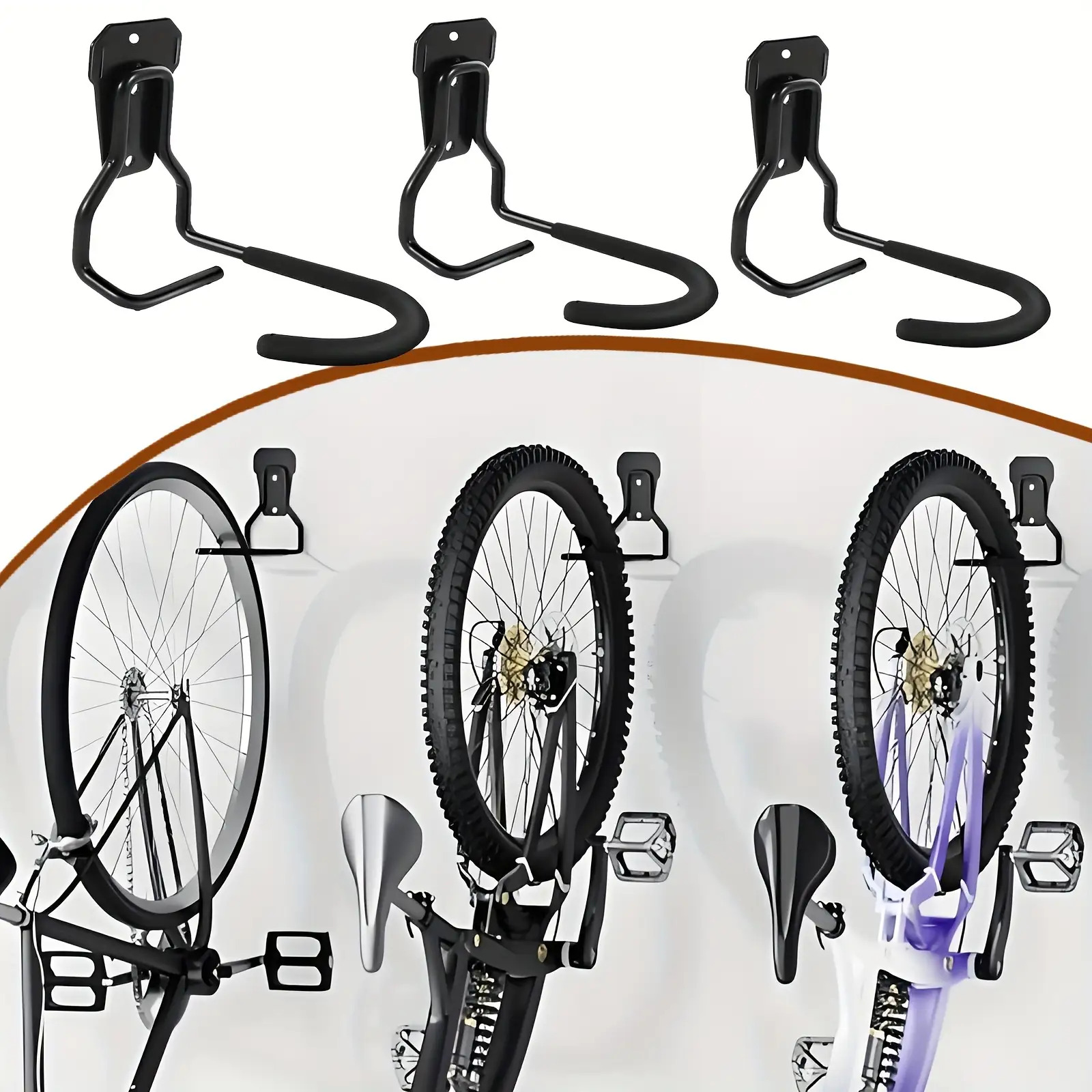 Cycling Gear Organizer Wall - Bicycle Wall Mount Hook Adjustable Bicycle