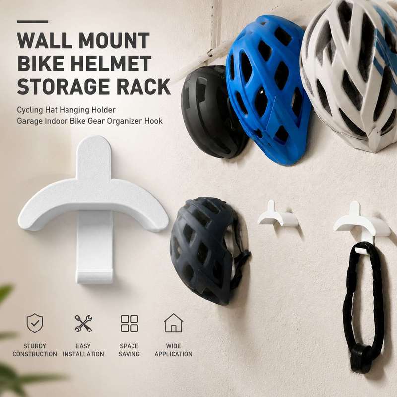 Cycling Gear Organizer Wall - Wall Mount Bike Helmet Storage Rack