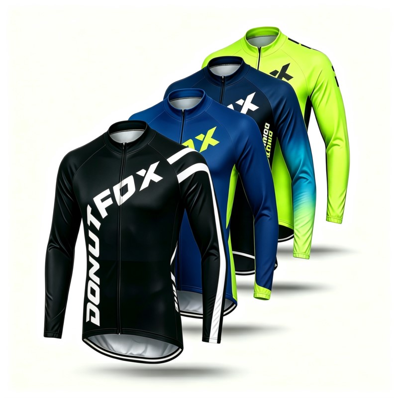 Cycling Gear Outfit - Men Long Sleeve MTB Jersey &