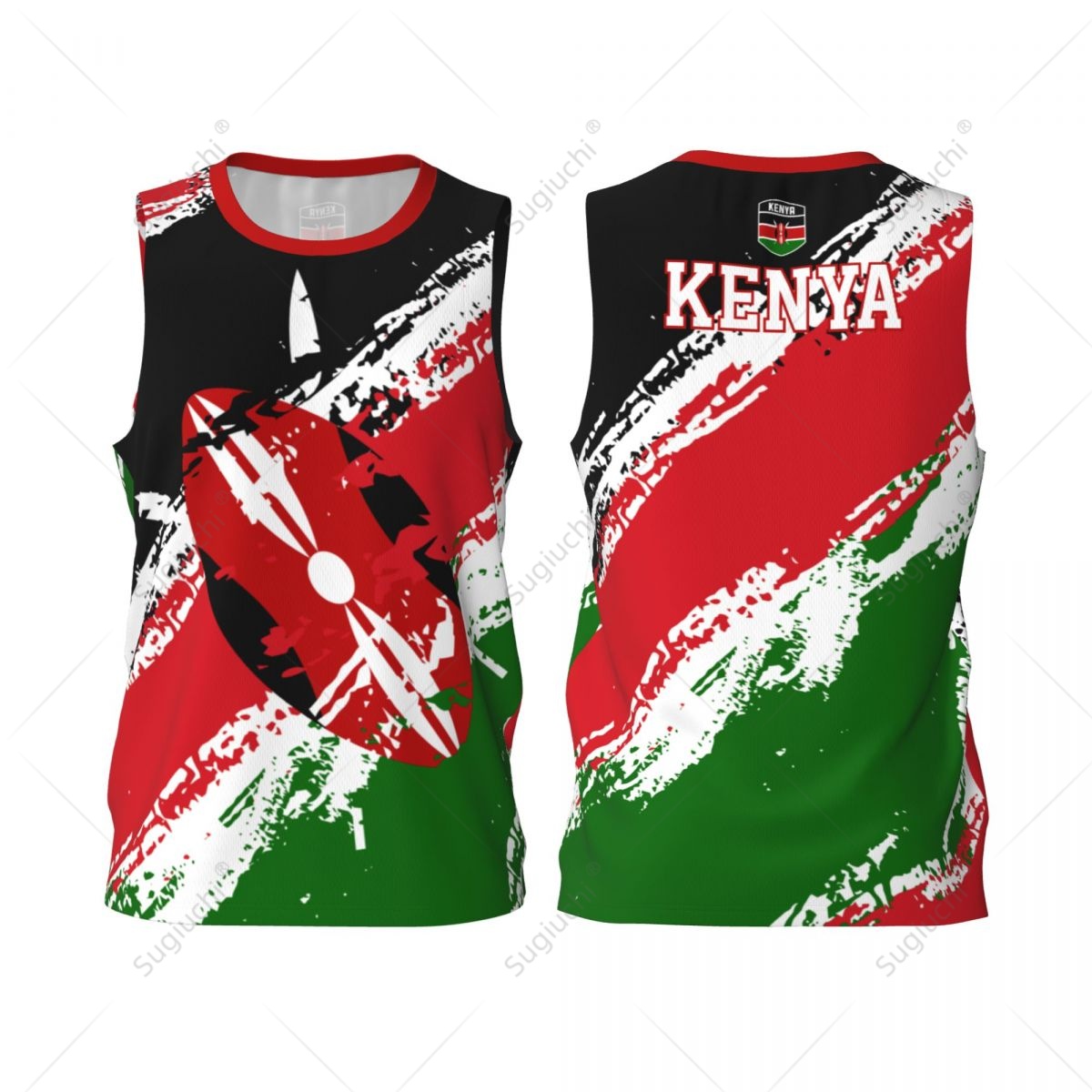 Cycling Gear Kenya - Men Basketball Sports Kenya Flag Running