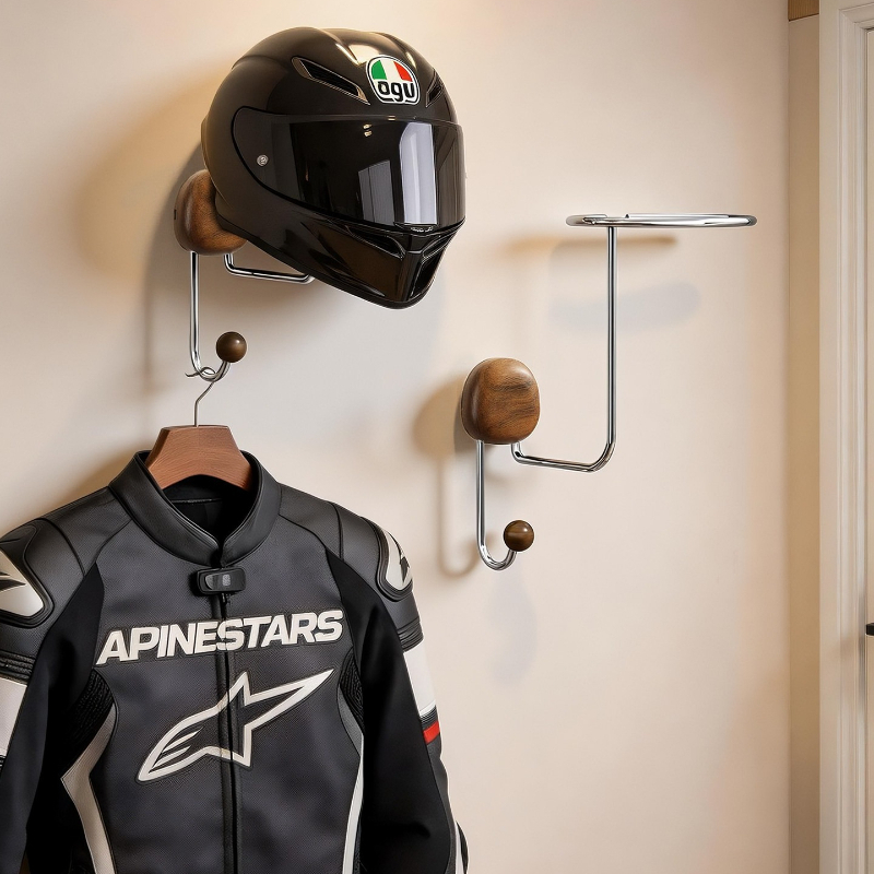Cycling Gear Organizer Wall - Wall Mount Helmet Storage Rack No