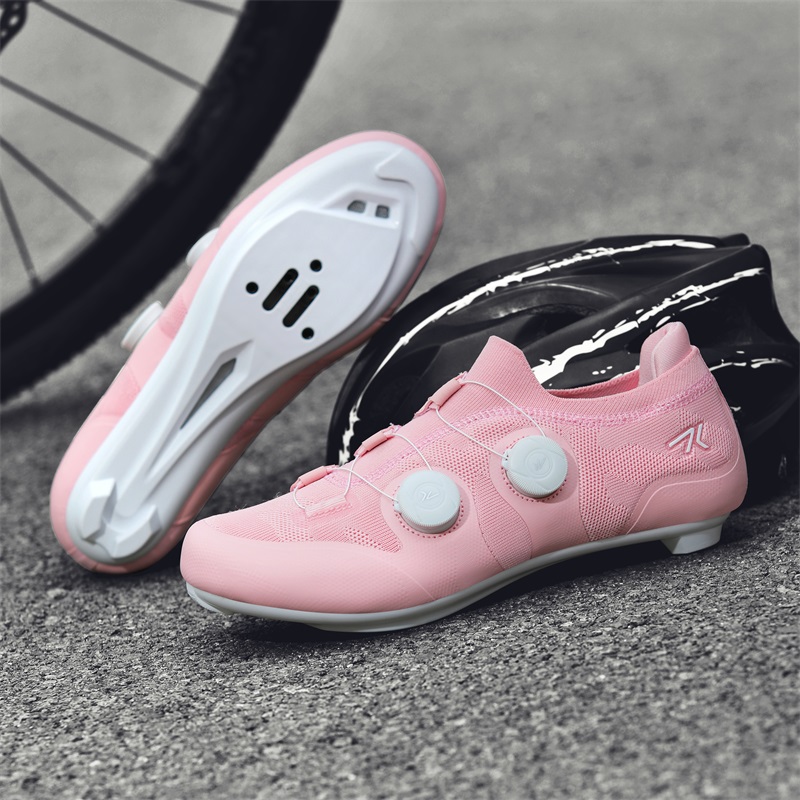 Road Bike Cleats - Road Cycling Shoes Men Women Pink