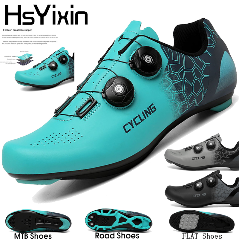 Road Bike Cleats - Cycling Shoes Men Breathable MTB Cleat