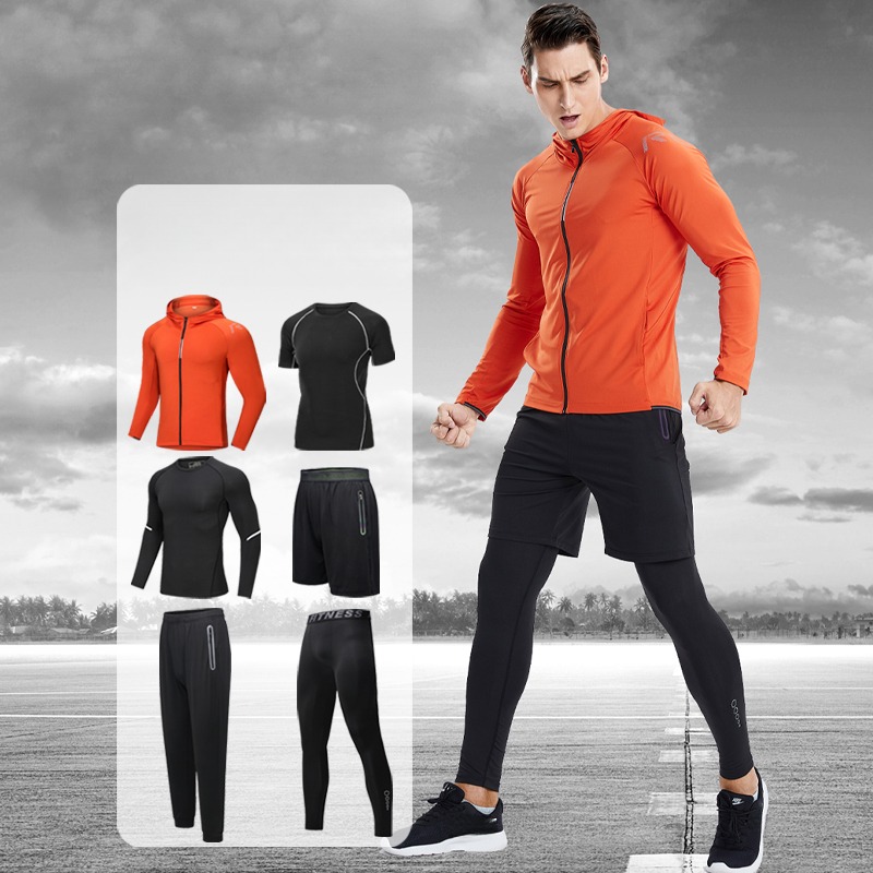 Cycling Gear Outfit - Luluesses Men's 6-Piece Sportswear Set Breathable