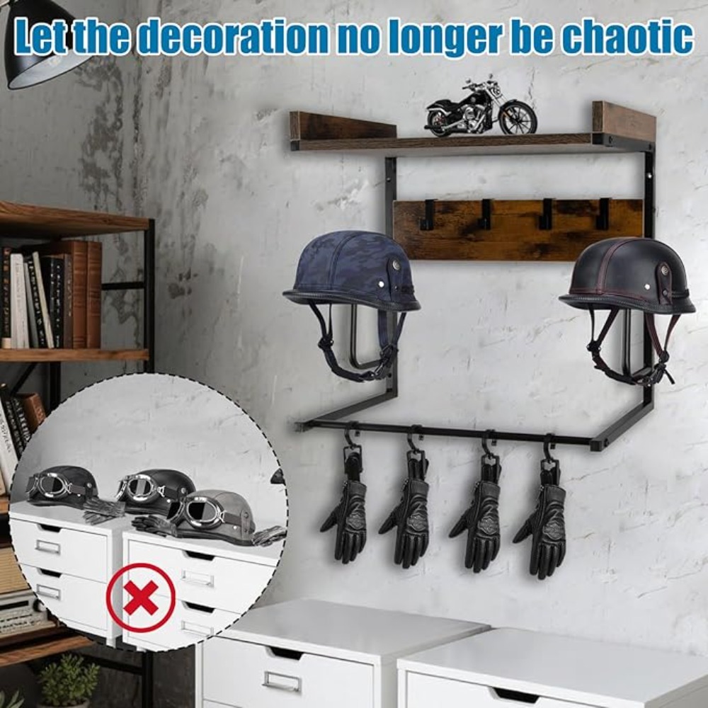 Motorcycle Helmet Holder with  - Cycling Gear Organizer Wall review and price