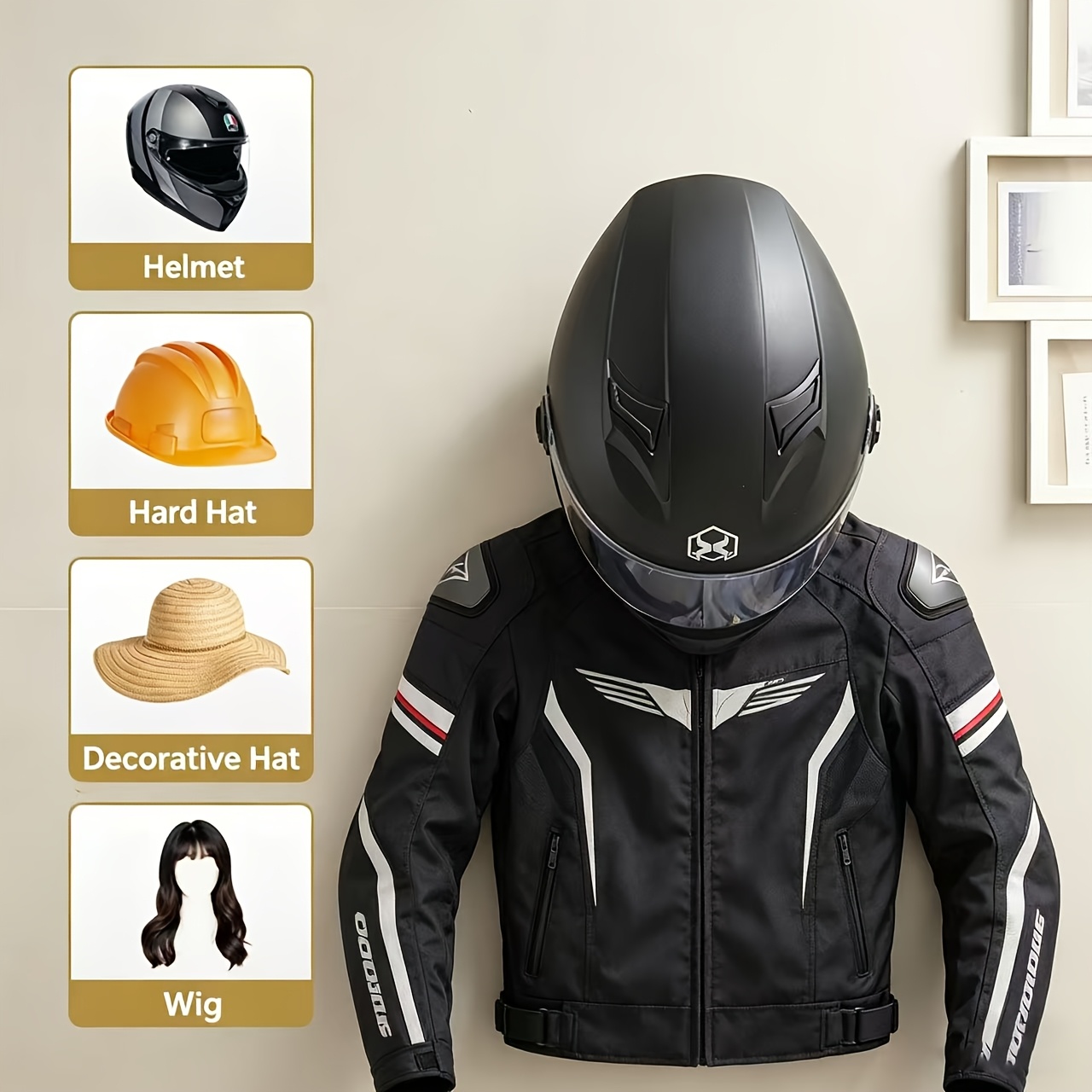 Motorcycle Helmet Holder Solid - Cycling Gear Organizer Wall review and price