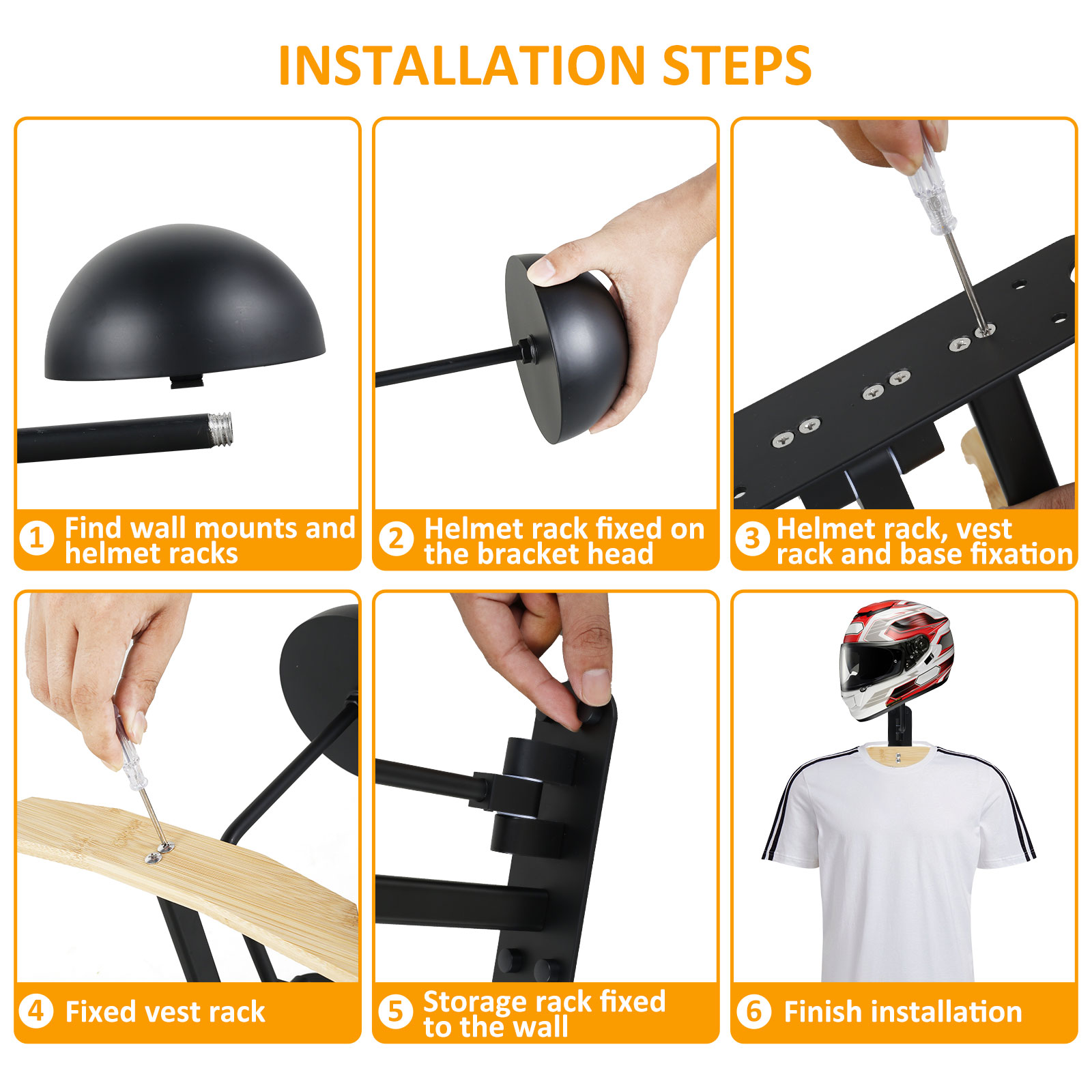 Motorcycle Helmet Rack 180° Ro - Cycling Gear Organizer Wall review and price